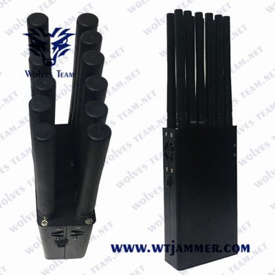 All Frequency 12 antennas 12W handheld cell phone jammer