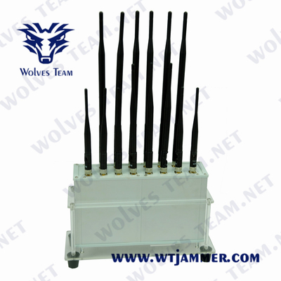 Desktop 16 Bands Cell Phone Jammer Operating Temp -20℃ To 50℃ Mobile Phone Signal Jammer GSM 3G 4G 5G Signal Jammer