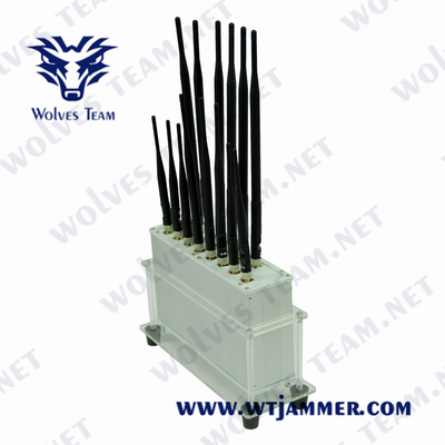 Desktop 16 Bands Cell Phone Jammer Operating Temp -20℃ To 50℃ Mobile Phone Signal Jammer GSM 3G 4G 5G Signal Jammer