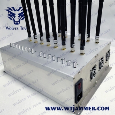 High Power Adjustable All Cell Phone Signal Jammer 42W WIFI VHF UHF GPS 3G 4G 5G
