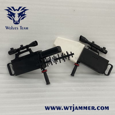 80W Handheld UAV Frequency Jammer 1500m-2000 Meters Built In Antenna