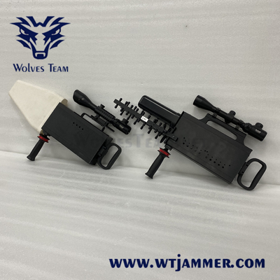 80W Handheld UAV Frequency Jammer 1500m-2000 Meters Built In Antenna