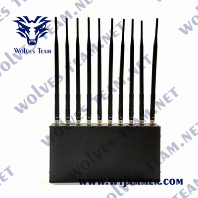 10 Bands Indoor Cellular Signal Jammer 2g Gsm 3g 4g 5g Lte 50 Meters