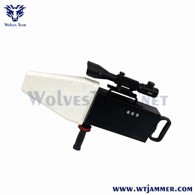 120w Drone Signal Jammers Handheld Gun Style 2500 Meters Built In Antenna