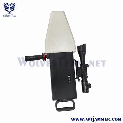 120w Drone Signal Jammers Handheld Gun Style 2500 Meters Built In Antenna