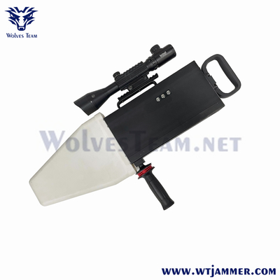 120w Drone Signal Jammers Handheld Gun Style 2500 Meters Built In Antenna