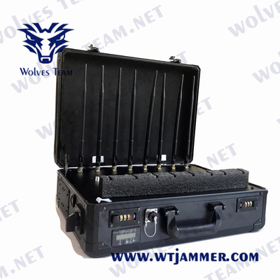 Suitcase Portable Anti UAV Drone Jammer WIFI2.4G/5.8G GPS 315MHz Signal Jammer  4000 Meters