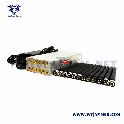 Handheld 14 antenna Signal Jamme Factory sales For 3G 4G 5G WiFi UHF VHF GPS Lojack cell phone signal jammer