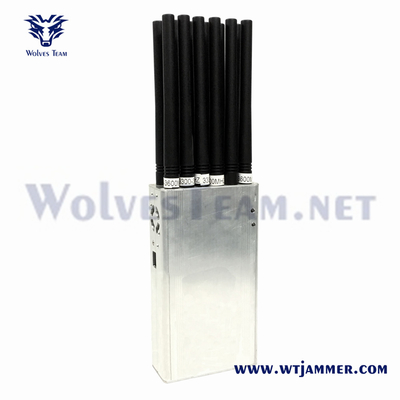 Handheld 14 antenna Signal Jamme Factory sales For 3G 4G 5G WiFi UHF VHF GPS Lojack cell phone signal jammer