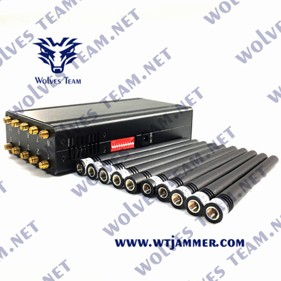 Portable 16 Antenna RF Signal Jammer Mobile Phone Cellular 2G 3G 4G 5G WIFI GPS Blocker 20 Meters