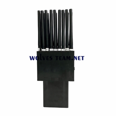 Handheld 16 antennas 16W cell phone GSM 3G 4G 5G jammer RF signal Blocker Wifi GPS uhf vhf Jammer up to 25 meters