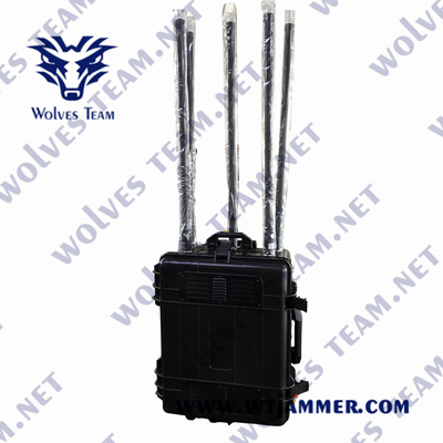 Portable GSM PCS 3G 4G 5G Signal Jammer Powerful 700W with 2-3 Hours Battery Operation Time
