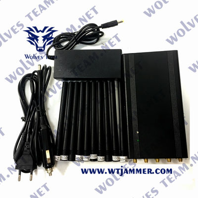 Handheld 14 antennas Mobile phone GSM 3G 4G 5G jammer  Wifi Bluetooth GPS Jammer up to 25 meters
