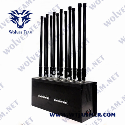 Indoor 12 antenna desktop GSM 3G 4G 5G Mobile Phone Jammer up to 50 meters
