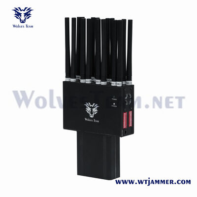 Buy Handheld Portable 16 Bands 3G 4G 5G WiFi UHF VHF GPS Lojack cell phone signal jammer online manufacture