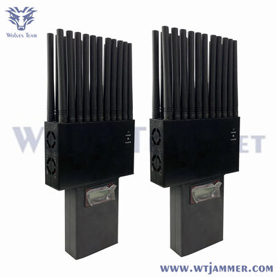 Buy Indoor Handheld 22 antenna  GSM 3G 4GLTE 5G cell phone jammer Wifi2.4g Wifi5.8g GPS uhf vhf RF Signal Jammer online manufacture