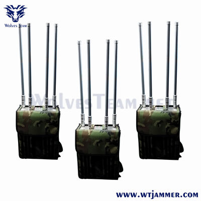 Buy Backpack military WIFI2.4G WIFI5.8G RF400/900MHz GPSL1 Jammer Anti UAV Drone jammer online manufacture