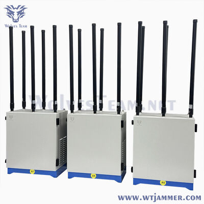 buy Outdoor Signal Jammer 600W 10 Bands Waterproof Adjustable High Power 2G 3G 4G WiFi VHF UHF Military Customize Frequency Device online manufacture