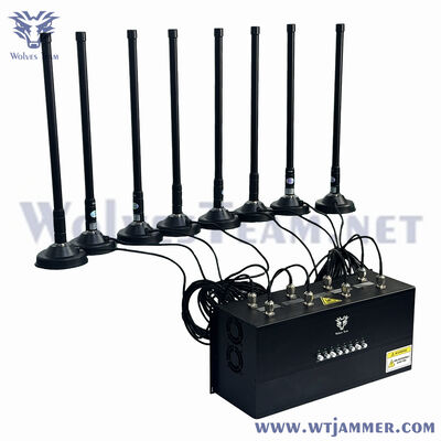 Buy 20W 8-Channel Desktop Cell Phone Jammer High Power 8-Antenna Full-Band Signal Blocker online manufacture