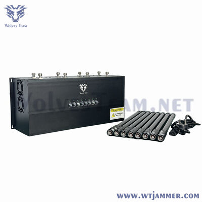 Buy 20W High Power 8-Antenna Desktop Jammer 2G/3G/4G/5G/WiFi Signal Blocker for Conference Room online manufacture