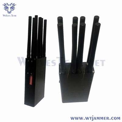 Buy 8 Antennas Portable Signal Jammer with Full-Band 2G/3G/4G/5G WiFi GPS Blocker and Built-in Battery online manufacture