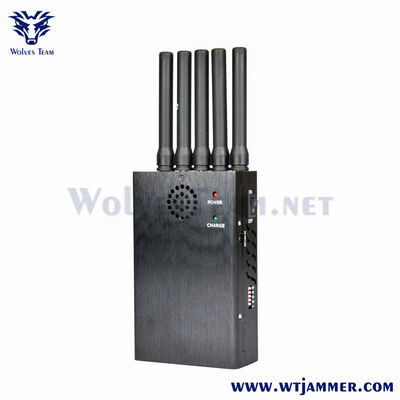 Buy 5-Channel RF Jammer with 1500 Meters Range and Rechargeable Battery for Anti-Drone Applications online manufacture