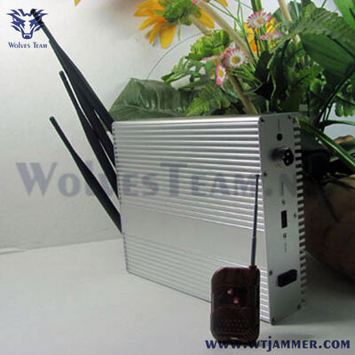 Buy High Power Output 4 Frequency Bands Remote Control Desktop Signal Jammer for Cell Phone Blocker online manufacture