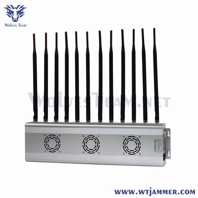 Buy 8 Antennas High-Power Signal Jammer, Desktop 2G/3G/4G/5G WiFi GPS Blocker with Dual Cooling Fans online manufacture