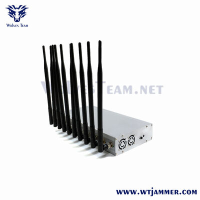 Buy Silver Style Desktop 10-Channel Signal Jammer, 2G/3G/4G/5G/WiFi/GPS Blocker with Individual Channel Control online manufacture