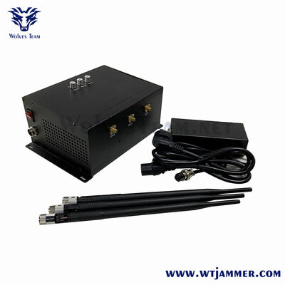 Buy High-Power Adjustable 3-Channel Signal Jammer with Omni-Directional Antennas for Drone and GPS Blocking online manufacture