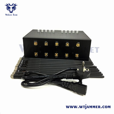 Buy Black Style 10 Antennas Adjustable Power Signal Jammer | Block 2G/3G/4G/5G, WiFi, GPS & Drone online manufacture