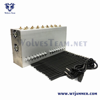 Buy Silver Style 16 Antennas Adjustable Power Signal Jammer | Full Band 2G 3G 4G 5G WiFi GPS Drone Blocker online manufacture