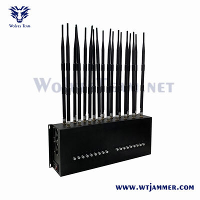 Buy Silver Style 16 Channel Industrial Signal Jammer Independent Knob Control All Wireless Signal Blocker online manufacture