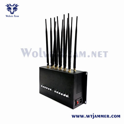 Buy 12 Antennas Adjustable WiFi Jammer  Blocks 2.4G 5.8G WiFi 2G 3G 4G GPS & RF Signals online manufacture