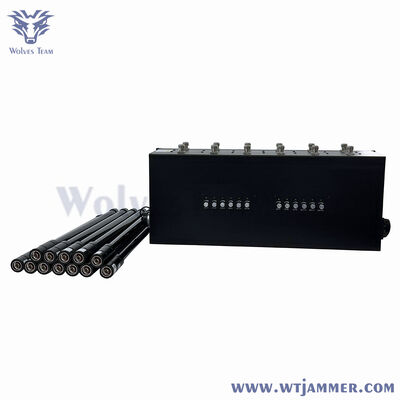 Buy High Power 12 Antenna Wireless Signal Jammer 2G 3G 4G 5G Bluetooth RF Remote Shield Device online manufacture