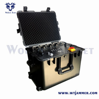 Buy 5-Channel High Power Anti-Drone Jammer with Sector Antennas, Long-Range UAV Signal Blocker for Airport & Prison Security online manufacture