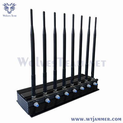 Buy 8 Channels Adjustable Power Signal Jammer, Portable Desktop RF Blocker for WiFi GPS Cell Phone Anti Eavesdropping online manufacture