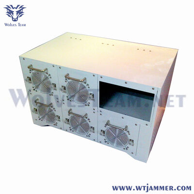 Buy White Style 10-Channel Industrial Grade High Power RF Jammer, Rack-Mounted Signal Blocker for Airport & Prison Perimeter Security online manufacture