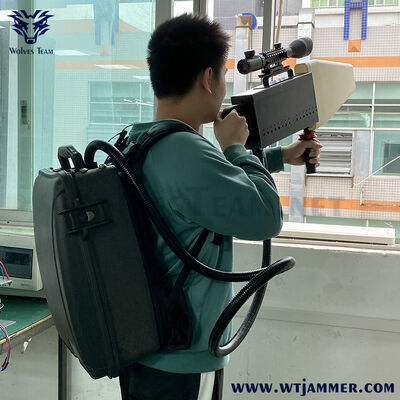 Buy Backpack-Powered Tactical Anti-Drone Jammer - High Power Handheld Directional Signal Blocker with Scope online manufacture