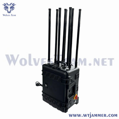 Buy 8 Bands 250W Portable Signal Jammer GPS WiFi 2.4G with Power Supply online manufacture