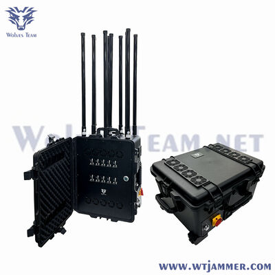 Buy 10 Channels 80W Trolley Case Portable Full Band Signal Blocker for Outdoor Privacy Protection online manufacture
