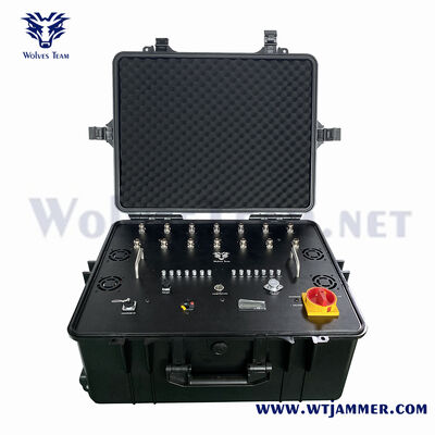 Buy 8 Channels 400W High Power Suitcase Signal Jammer Block 2G/3G/4G/WiFi/GPS online manufacture