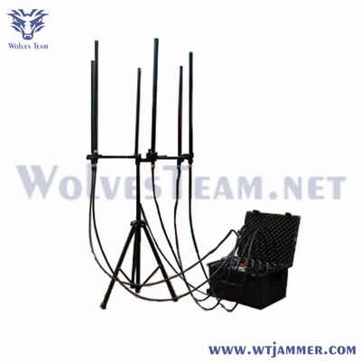 Buy Compact 6 Antennas 300W Suitcase Signal Jammer for Temporary Security Use online manufacture