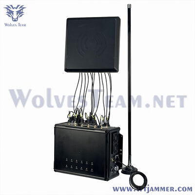 Buy 12 Channels High Power Anti Drone Jammer with Directional Panel Antennas, 600W Block Range Up to 1km online manufacture