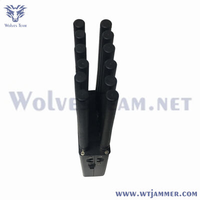 Buy Selectable 12 Bands 12W Handheld 3G 4G 5G Remote Control Mobile Phone Wifi Signal Jammer For Confidential Rooms online manufacture