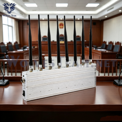 Buy 40W 8 Channel Desktop Signal Jammer Block 4G 5G WiFi GPS Wireless Signal Blocker for Courtrooms & Judicial Trial Venues online manufacture