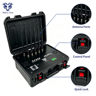 Buy 50W 10-Band Portable Signal Jammer for Cell Phone and WiFi Blocking in Sensitive Areas online manufacture