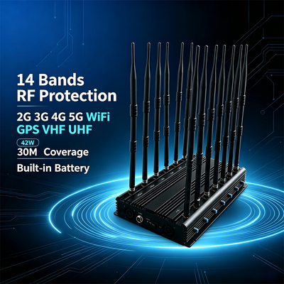 Buy 14-Channel 42W Omnidirectional Signal Jammer for Exam Halls and Meeting Rooms online manufacture