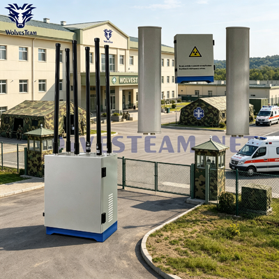 Buy 6CH Outdoor Waterproof Omni-Directional Signal Jammer 100–300m Coverage Anti-Drone And Cellular Blocker for Secure Hospital Premises online manufacture