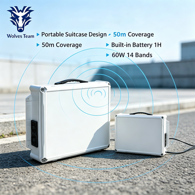 Buy 60W 14-Channel Desktop Signal Jammer with Omnidirectional Antenna for Comprehensive RF Interference online manufacture